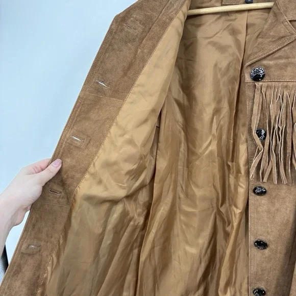 Vintage Scully Suede Leather Jacket Medium Western Cowgirl 90s Festival Fringe - Picture 4 of 7